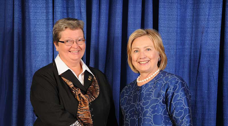 About Us 12 Nadia Jastrjembskaia and Hillary Clinton