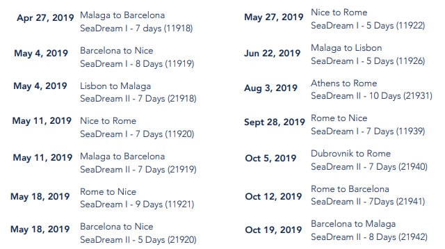 SeaDream Mediterranean Cruises