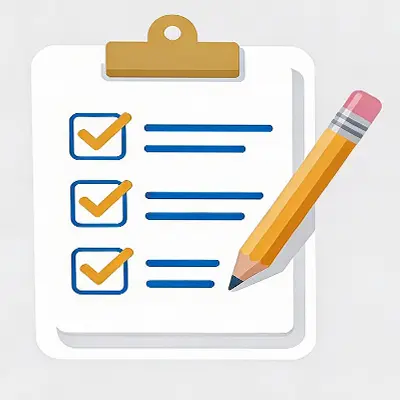 Clipboard with checkmarks icon representing inquiry form