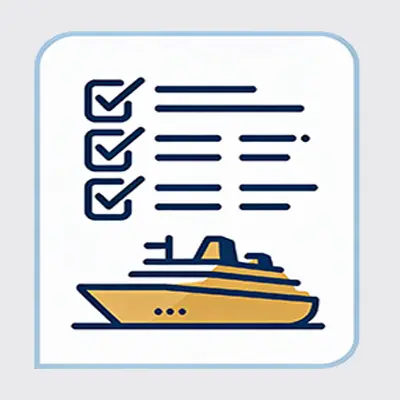 Custom cruise plan document icon representing personalized itinerary delivery